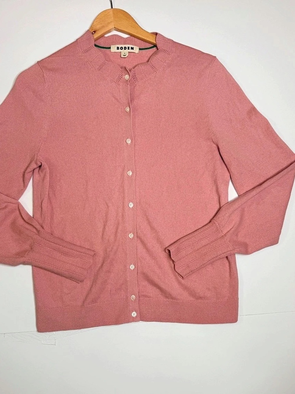 Boden Imi Scalloped Cardigan Pink Size S